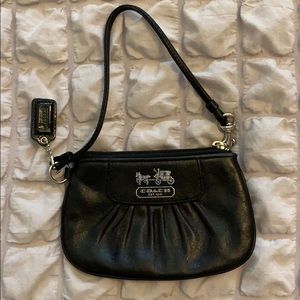 Black Leather Coach Wristlet